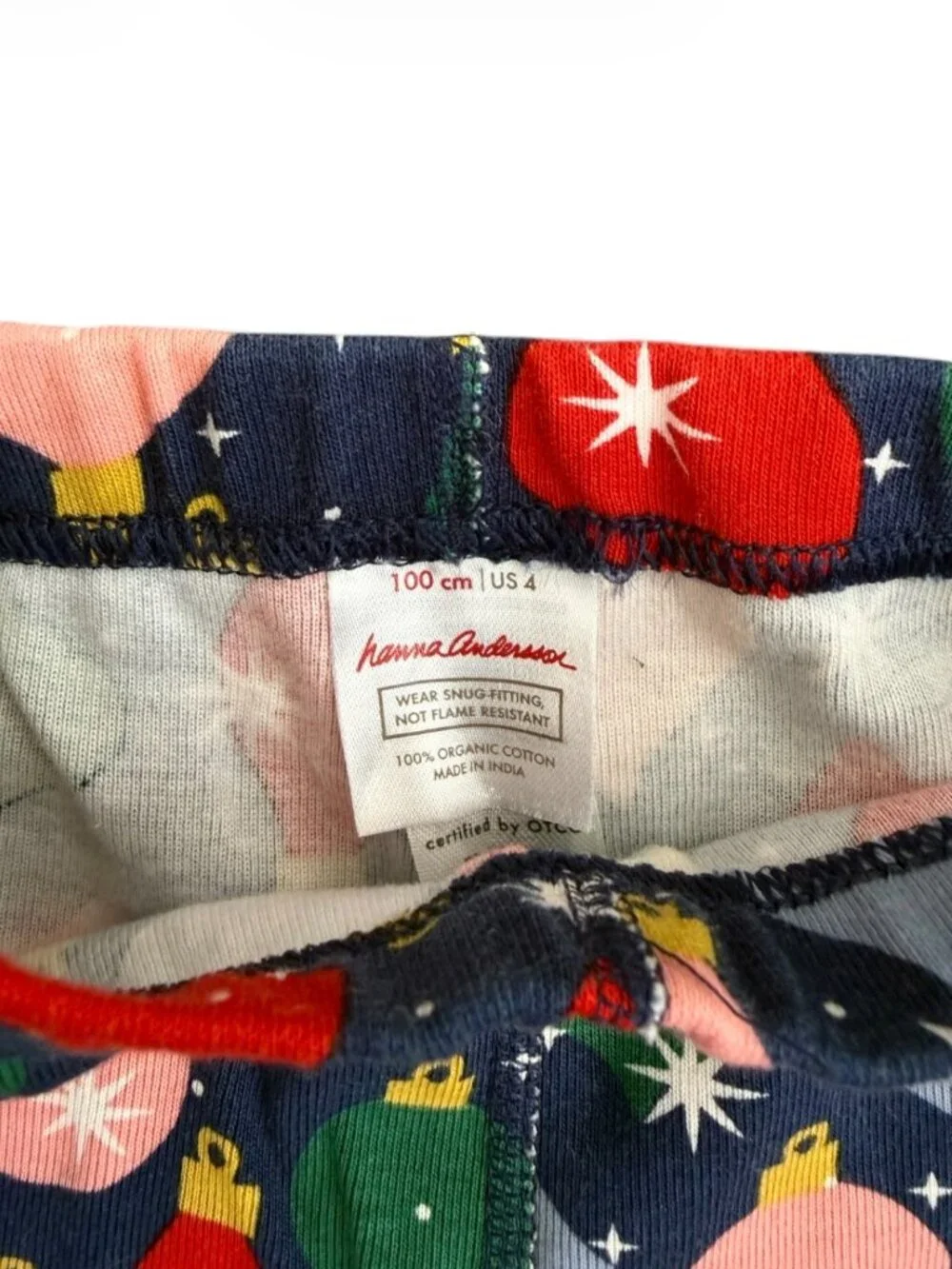 Hanna Andersson Holiday Ornament Organic Cotton Pajama Pants Size 4